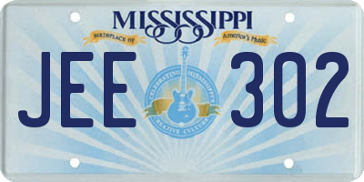 MS license plate JEE302