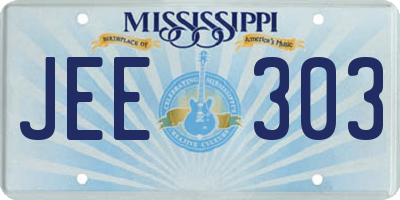 MS license plate JEE303