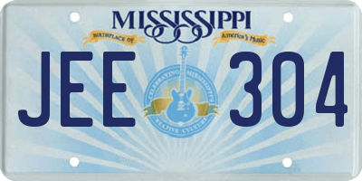 MS license plate JEE304