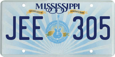 MS license plate JEE305