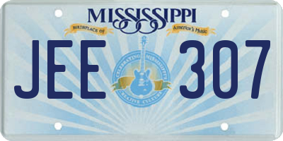 MS license plate JEE307