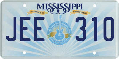 MS license plate JEE310