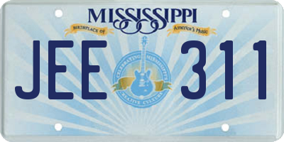 MS license plate JEE311