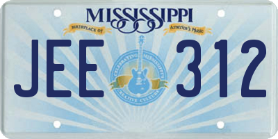 MS license plate JEE312