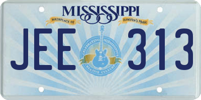 MS license plate JEE313