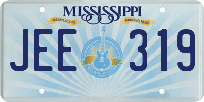 MS license plate JEE319