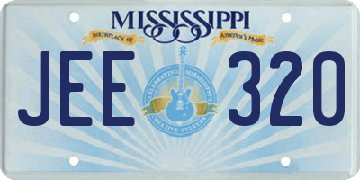 MS license plate JEE320