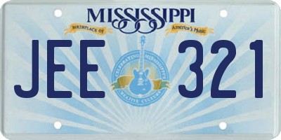 MS license plate JEE321
