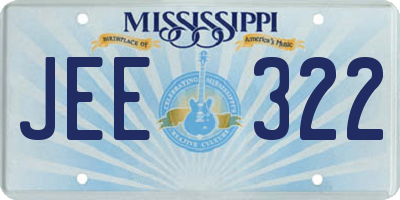 MS license plate JEE322