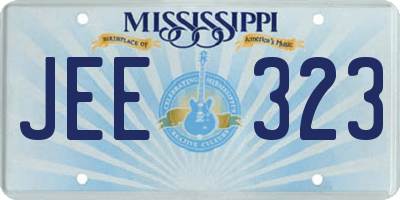 MS license plate JEE323