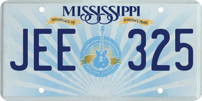 MS license plate JEE325