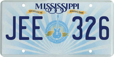 MS license plate JEE326