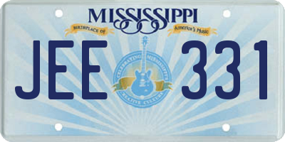 MS license plate JEE331