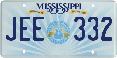 MS license plate JEE332