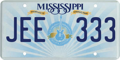 MS license plate JEE333