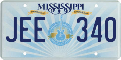 MS license plate JEE340