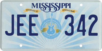 MS license plate JEE342