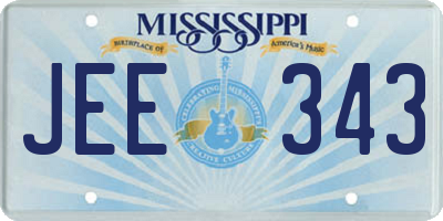 MS license plate JEE343