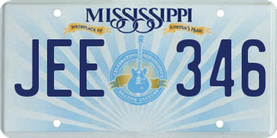 MS license plate JEE346