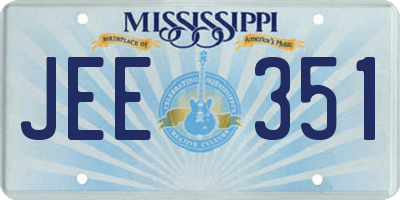 MS license plate JEE351