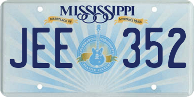 MS license plate JEE352