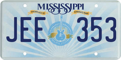 MS license plate JEE353