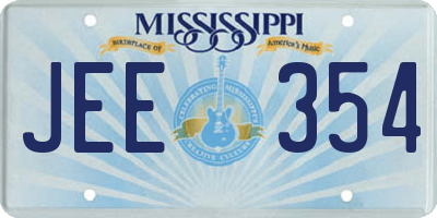 MS license plate JEE354