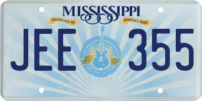 MS license plate JEE355