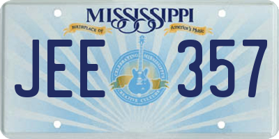 MS license plate JEE357