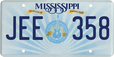 MS license plate JEE358