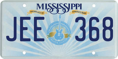 MS license plate JEE368