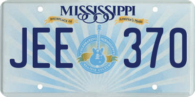 MS license plate JEE370
