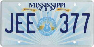 MS license plate JEE377