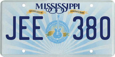 MS license plate JEE380