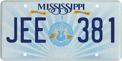 MS license plate JEE381