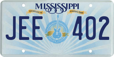 MS license plate JEE402