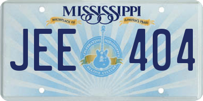 MS license plate JEE404
