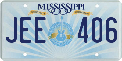 MS license plate JEE406