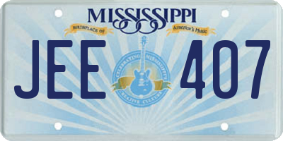 MS license plate JEE407
