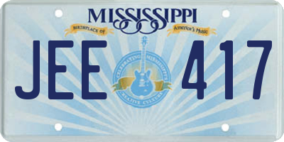 MS license plate JEE417