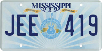MS license plate JEE419