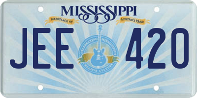 MS license plate JEE420