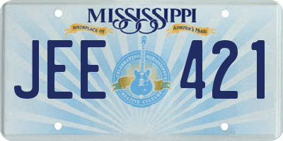 MS license plate JEE421