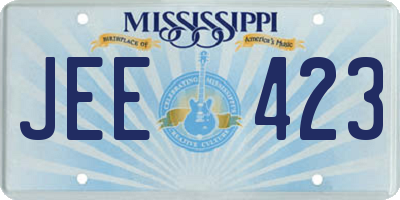 MS license plate JEE423
