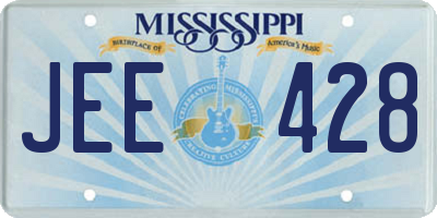 MS license plate JEE428