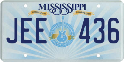 MS license plate JEE436