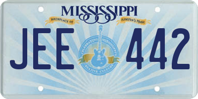 MS license plate JEE442