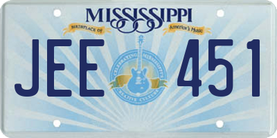 MS license plate JEE451