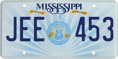 MS license plate JEE453
