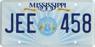 MS license plate JEE458